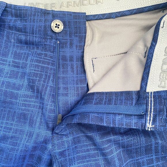 NWT Under Armour‎ Match Play Golf Shorts Blue Plaid Performance Size 30 Waist - Picture 4 of 6